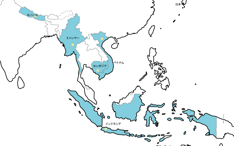 受入れ対応国マップ